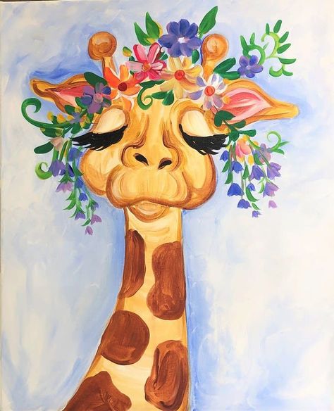 Whimsical Art Drawings, Acrylic Painting Inspiration, Funny Paintings, Giraffe Art, Canvas Painting Tutorials, Easy Canvas Art, A Giraffe, Landscape Art Painting, Textured Canvas Art