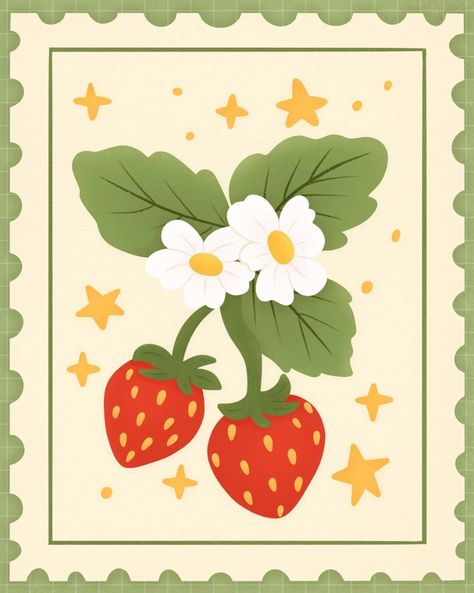 Strawberry stamp 🍓✨ Swipe to see the printed notebook of this illustration 📒✨ You can DM me for more info about ordering ✨ . . . #strawberry #strawberries🍓 #notebook #printednotebooks #illustrations #digital_artist #digitalart #digitalillustrator #Illustration #illustratorsoninstagram #IllustrationArtists #illustrationforbooks #illuatration_daily #illustrationart #CuteArt #cutedrawings #cuteillustration #cutedrawing #procreate #ProcreateArt #notebookart #notebookartist #drawing #drawing✏ #f... Strawberry Basket Tattoo, Strawberry Character Design, Strawberry Art Illustration, Strawberry Drawing Aesthetic, Things To Draw On Ipad, Strawberry Shortcake Painting, Strawberry Digital Art, Strawberry Drawings, Strawberry Sketch