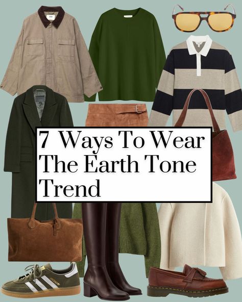 Seven Ways To Wear The Earth Tone Trend - WearsMyMoney Earth Tone Color Palette Outfit, Earth Tone Outfits Women, Earth Tones Outfit, Earth Tone Clothes, Cos Trousers, Earth Tone Outfits, Khakis Outfit, Black Leather Chelsea Boots, Rugby Fashion