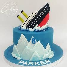 Titanic Cakes For Kids, Titanic Cake, Titanic Birthday, Titanic Party, Seventh Birthday, Boat Cake, Take The Cake, 8th Birthday, Titanic