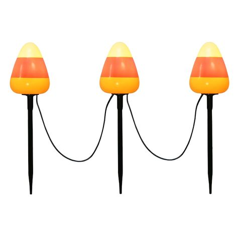 Candy Corn Outdoor Decorations, Halloween Pathway Lights, Halloween Porch Decor, Candy Witch, Candy Corn Halloween, Floor Candle Holders, Farmhouse Outdoor Decor, Pathway Lights, Floor Candle