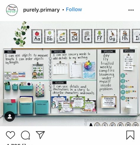 Classroom Whiteboard, Classroom Goals, Dream Classroom, Classroom Makeover, Classroom Layout, Elementary Classroom Decor, Classroom Decor Ideas, 5th Grade Classroom, Classroom Organisation