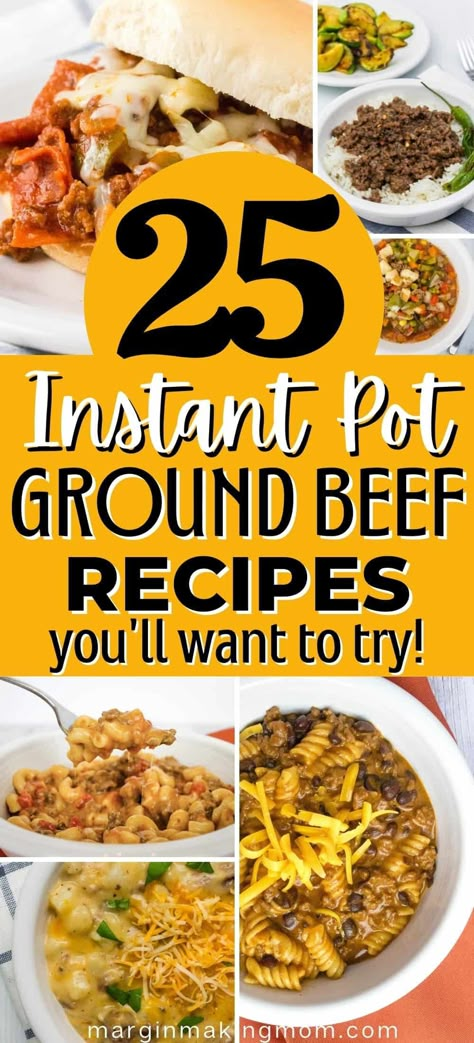 Whether you're a beginner or a pressure cooking pro, these Instant Pot ground beef recipes are the perfect way to rescue dinner on a busy weeknight! From soups to casseroles to sandwiches, there are plenty of ideas to choose from! Ground Beef Recipes Instant Pot, Instant Pot Ground Beef Recipes, Instant Pot Ground Beef, Beef Recipe Instant Pot, Recipes Using Ground Beef, Dinner Crockpot, Instant Pot Pasta Recipe, Pot Recipes Healthy, Best Instant Pot Recipes