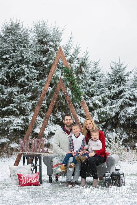 Portrait by Allysha Noelle Photography, LLC located in Hartford, Wisconsin Christmas Mini Set Up Outdoor, Christmas Mini Session Ideas, Christmas Mini Sessions Outdoor, Outdoor Christmas Photos, Mini Session Ideas, Christmas Mini Shoot, Photoshoot Christmas, Christmas Session, Christmas Family Photoshoot