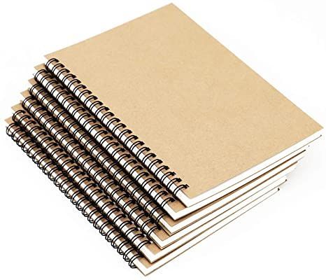 6 Pack Brown Cover Spiral Notebook, College Ruled Subject Notebooks,Lined Thick Paper 50 Sheets (100 Pages)-8.27x 5.59inch,A5 Size Notebook. Daily Work Planner, College Notebook, Brown College, Dotted Notebook, Cover Journal, Ruled Notebook, Study Material, Ink Toner, Lined Notebook