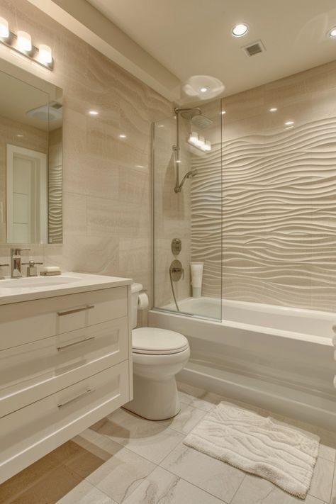 Top 17 Space-Savvy Ideas for Maximizing Small Bathrooms - DreamyHomeStyle Small Bedroom Bathroom Ideas, Studio Apartment Bathroom Ideas, Ensuite Bathroom Ideas Small Decor, Small Full Bathroom Ideas With Tub, Bathroom Design With Tub, Small Tiled Bathroom, Bathroom Inspo Small, Light Bathroom Ideas, Modern Bathroom Design Luxury