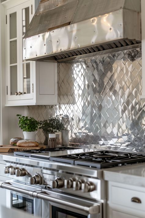 50 Farmhouse Kitchen Backsplash Ideas for Rustic Charm Metal Kitchen Backsplash, Modern Farmhouse Kitchen Backsplash, Metal Backsplash Kitchen, Farmhouse Kitchen Backsplash Ideas, Farmhouse Kitchen Backsplash, Kitchen Backsplash Designs, Modern Farmhouse Kitchen, Kitchen Backsplash Ideas, Backsplash Designs