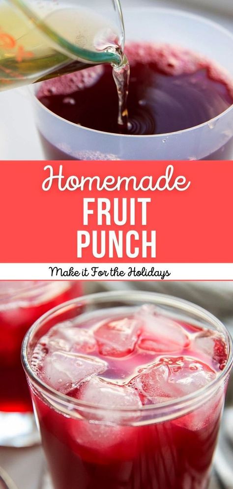 Homemade Fruit Punch is made easy with store-bought ingredients and the perfect ratio of juices to give you that classic punch flavor. While this is a kid-friendly nonalcoholic fruit punch recipe that doesn’t mean you can’t spike it if you want to. Either add an ounce and a half of vodka (or your choice of liquor) to your glass before filling it with fruit punch or add a cup or two to the pitcher along with the rest of the ingredients. Enjoy and drink responsibly friends! Homemade Fruit Punch, Wassail Recipe Crockpot, Fruit Tea Recipes, Fruit Punch Recipe, Oven Baked Bbq Chicken, Wassail Recipe, Alcoholic Punch Recipes, Non Alcoholic Punch, Kids Juice