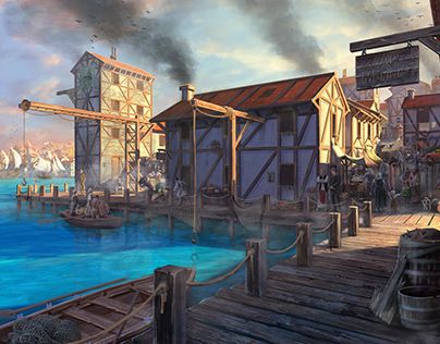 Check out new work on my @Behance profile: "dock_concept" http://be.net/gallery/97350487/dock_concept Docks Fantasy Art, Pirate Dock Concept Art, Fantasy Docks Concept Art, Docks On The Ocean, Ship Dock Concept Art, Medieval Harbor Concept Art, Fishing Town Concept Art, Seaside Town Concept Art, Docks Concept Art