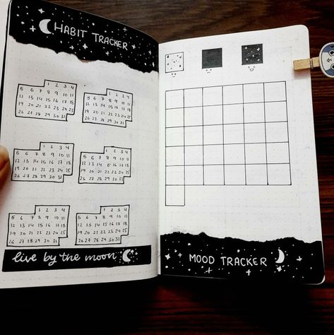 Celestial Mood Tracker, Bujo Lunar Calendar, Moon Phases Journal Page, Space Bullet Journal, Reading Bujo, Moon Bullet Journal, Ballet Journal, January Bullet Journal, Bullet Journal Work