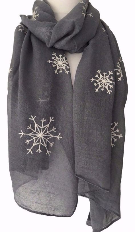 Embroidery Scarf, Block Print Scarf, Embroidered Scarf, Style Scarf, Handmade Embroidery Designs, Stole Scarf, Scarf Women Fashion, Grey Scarf, Embroidery On Clothes