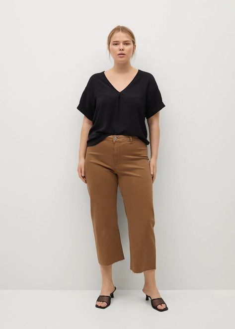 Culottes Outfit Summer, Jeans And Sneakers Outfit, Culottes Outfit, Violeta By Mango, Summer Plus Size, Plus Size Summer, Women Party, Sneakers Outfit, Shirts For Women