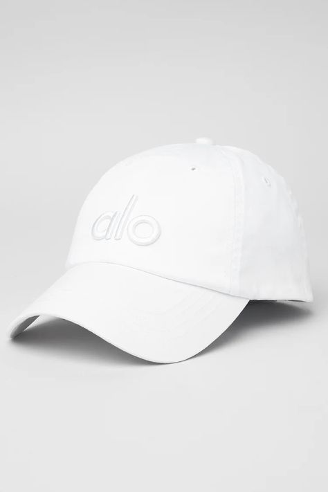 Off-Duty Cap - Bright White/White | Alo Yoga Dad Cap, Logo Set, Dad Caps, Cropped Tube Top, Back Women, Shopper Tote, Alo Yoga, Velcro Straps, White White