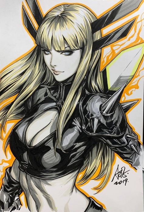 Marvel Drawing Reference, Art Germ, Artgerm Art, Magik Marvel, Stanley Lau, Stanley Artgerm, Illyana Rasputin, X Men Comics, Arte Dc Comics