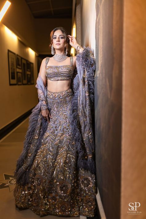 Photo from Anisha and Rachit Wedding Reception Bride Indian, Shaadi Lehenga, Reception Looks, Machi Work, Heavy Lehenga, Reception Bride, Sangeet Outfit, Fish Dress, Latest Bridal Lehenga