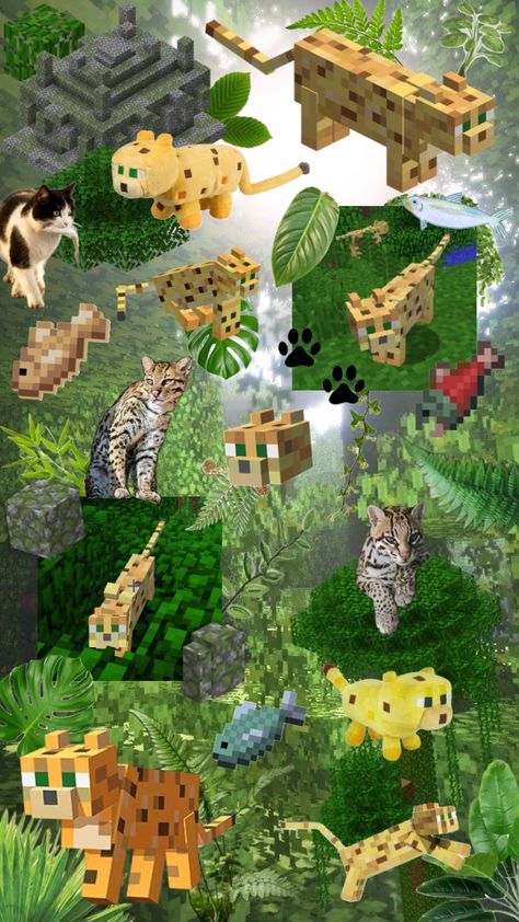 Ocelot (Minecraft) collage #minecraft #ocelot #jungle #rainforest #cat Minecraft Ocelot, Minecraft, Collage