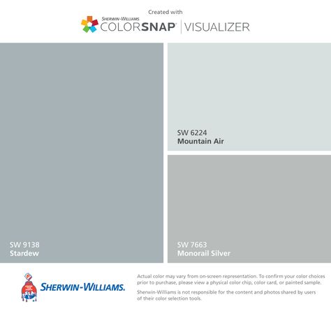 Star Dew Sherwin Williams, Sw Topsail, Hoarder House, Loft Playroom, House Paint Color Combination, Room Wall Colors, House Paint Interior, Farmhouse Paint Colors, House Color Palettes