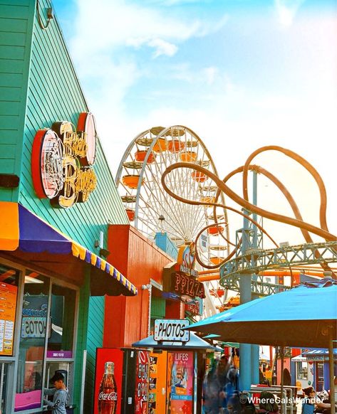 Theme Park Aesthetic, Pier Santa Monica, Los Angeles California Photography, Fun Park, Parc D'attraction, Santa Monica Pier, Santa Monica California, California Dreamin', California Dreaming