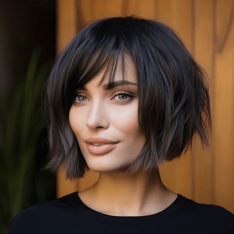 Curtain Bangs With Layers, Bangs With Layers, Bobbed Hairstyles With Fringe, Bobbed Hair, Long Hair Cut Short, Modern Bob, Messy Bob Hairstyles, Trendy Hairstyle, Mom Hairstyles