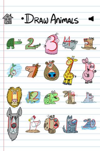 Drawing Animals With Numbers Number Drawing, Watercolor Hearts, Draw Animals, Seni 2d, Drawing Animals, Numbers For Kids, Animated Drawings, Art Drawings For Kids, Drawing Lessons