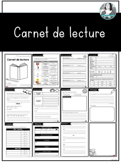 Carnet de lecture (modèle de base) French Speaking Activities, Bullet Journal Budget, French Teaching Resources, Reading Notebook, Core French, French Education, French Classroom, French Expressions, Speaking Activities