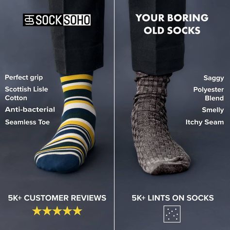 Socks Business Ideas, Socks Creative Ads, Mens Winter Socks, Pilates Socks, Mens Socks Fashion, Woolen Socks, Sock Company, Socks Packaging, Foot Socks