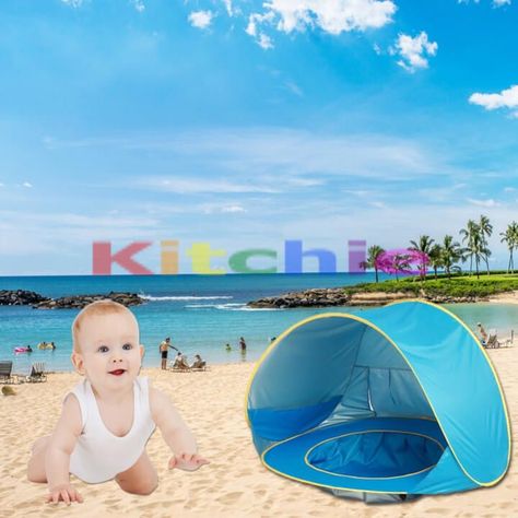 The Baby Beach Tent was built from durable and eco-friendly materials that will last for long time use.  Peacefully relax on the beach or even outside your home without worrying about your baby's safety! Oceans and the sea waves are still too dangerous for our little ones. This Tent will solves it all! Hurry and grab one for your family and experience limitless enjoyment! 😱Now 50% OFF and free shipping worldwide Get your now! ➡ http://kitchiehome.com/products/baby-beach-tent Pop Up Awning, Baby Beach Tent, Baby Tent, Portable Shade, Shade Tent, Sosua, Baby Pop, Sun Shelter, Mini Pool