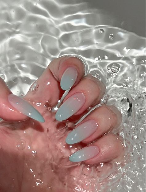 Pastel Aesthetic Nails, Pool Water Nails, Aquamarine Nails, Nail Elegant, Nails Water, Tea Princess, Nails Birthday, Water Nails, Pastel Nail