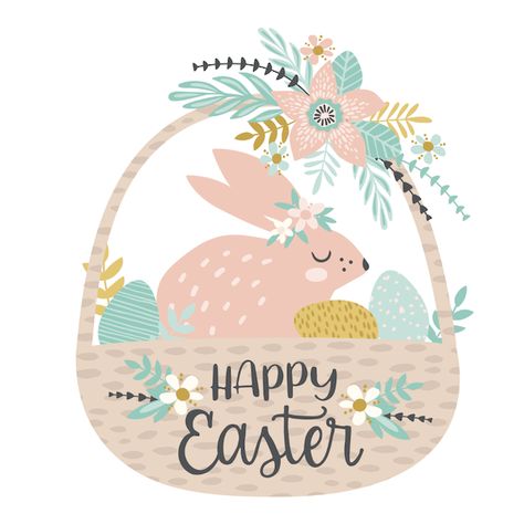 Free Printable Easter Cards | Easter basket with bunny Easter Dyi, Printable Easter Cards, Easter Poster Design, Easter Vector, Easter Poster, Easter Cards Handmade, Easter Illustration, Birthday Wishes For Sister, Easter Printables Free