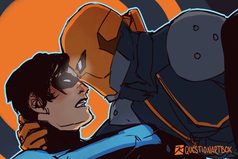 "Look at me. " Nightwing & Deathstroke Deathstroke X Nightwing, Nightwing X Deathstroke, Slade X Nightwing, Deathstroke Nightwing, Nightwing Deathstroke, Titans Rebirth, Slade Wilson, Superman X Batman, Couples Cosplay