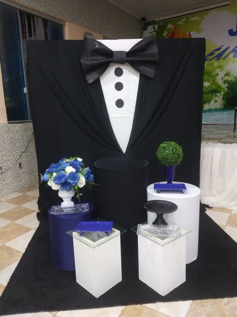 Tuxedo Decorations Ideas, Pastor Day Decorations Ideas, Men Birthday Party Theme, James Bond Theme Party, 50th Birthday Party Games, Pastor Appreciation Gifts, 50th Birthday Party Decorations, Diy Wedding Backdrop, Mens Birthday Party