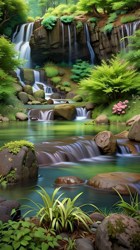 Beautiful Paintings Of Nature, 3d Forest, Waterfall Wallpaper, Best Nature Wallpapers, Beautiful Scenery Photography, Beautiful Nature Wallpaper Hd, मोबाइल वॉलपेपर, Beautiful Art Pictures, Best Nature