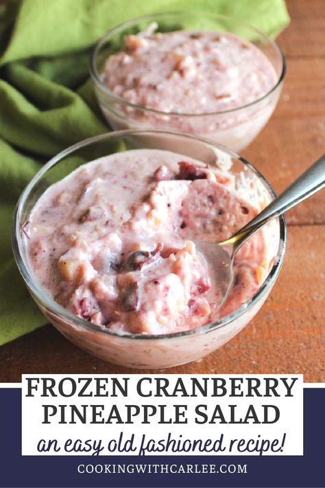 Cranberry Frozen Salad, Frozen Cranberry Salad Recipes, Frozen Cranberry Dessert, Frozen Cranberry Recipes, Cranberry Pineapple Jello Salad, Cranberry Pineapple Salad, Frozen Cranberry Salad, Pineapple Salad Recipes, Frozen Fruit Salads