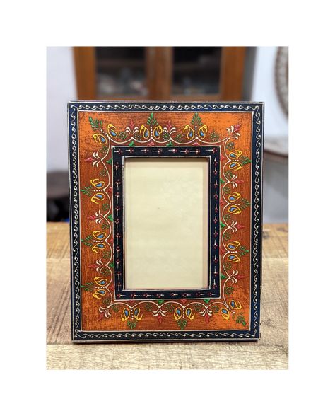 Wooden Ethnic Multicolored Photo Frame, Photo Stand Picture Frames Handmade Hand Painted Width 8 x Height 10 Inch by JaipurTreasures on Etsy Colorful Stools, Emboss Painting, Photo Stand, Wooden Bedside Table, Photo Stands, Elephant Statue, Frame Photo, Wedding Picture Frames, Perfect Wedding Gift