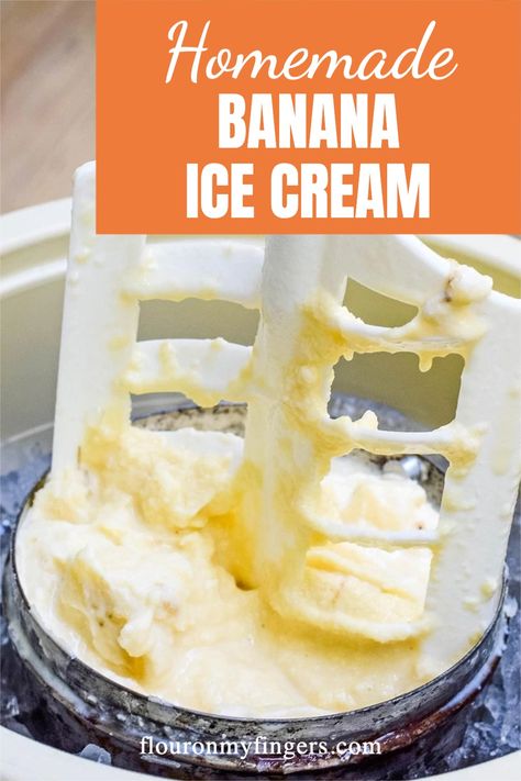 How to make the best homemade banana ice cream, one of my family’s favorite summer recipes. Easy to make and perfect for an ice cream social. Homemade Banana Ice Cream, Homemade Ice Cream Maker, Homemade Ice Cream Recipes Machine, Banana Ice Cream Recipe, Easy Homemade Ice Cream, Ice Cream Recipes Machine, Custard Ice Cream, Old Fashioned Ice Cream, Easy Ice Cream Recipe