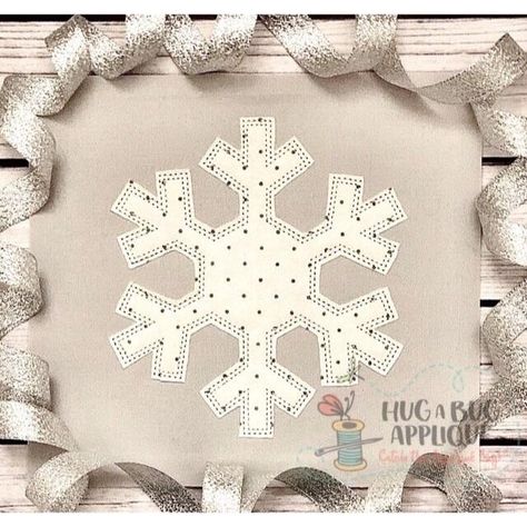 Christmas Designs Archives | Page 8 of 20 | Hug A Bug Applique Snowflake Applique, Bug Applique, Bean Stitch, Patch Shirt, Embroidery Christmas, A Bug, Applique Pattern, Applique Embroidery Designs, Embroidery Software