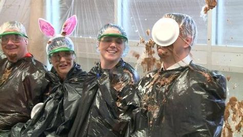 Volunteers take pies to their faces in a Pi Day fundraiser for the United Way at CVTC. Pie In The Face Fundraiser, Pie In The Face, National Pi Day, United Way, Pi Day, Student Success, School Fundraisers, Raise Funds, Fall Festival