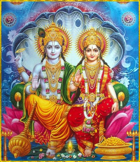 Laxminarayana Lord Vishnu And Lakshmi, Ram Navami Background, Diwali Gods, Sudarshana Chakra, Durga Art, Vishnu And Lakshmi, Vishnu Laxmi, Devi Goddess, Hanuman Temple