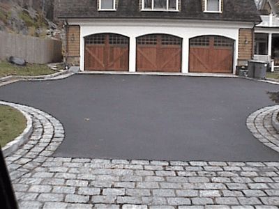 New-Belgian-Block-&-Blacktop-Driveway-4.gif (400×300) Blacktop Driveway, Belgian Block, Driveway Blocks, Driveway Edging, Front Walk, Driveway Design, Farmhouse Exterior, Outdoor Oasis, Driveway