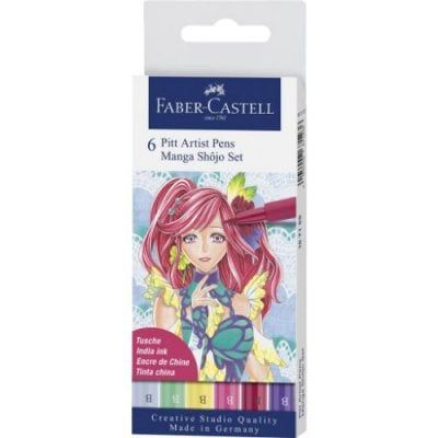 Buy Faber Castell Pitt Artist Pens Manga Shojo Pack Of 6 from Waterstones today! Click and Collect from your local Waterstones or get FREE UK delivery on orders over £25. Markere Copic, Faber Castell Art, Pitt Artist Pens, Artist Pens, Tinta China, Artist Brush, Drawing Expressions, Manga Artist, India Ink