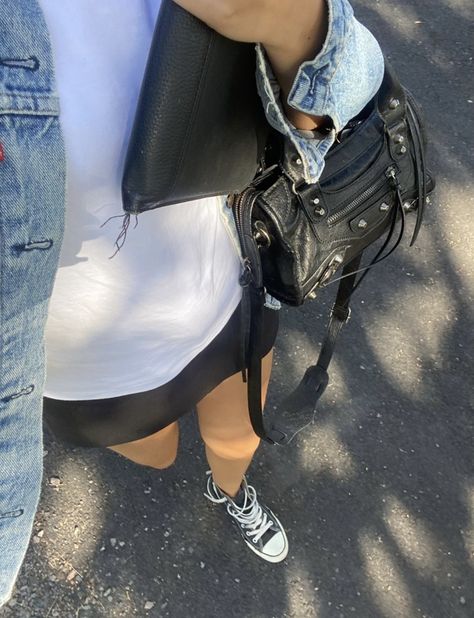 Balenciaga City Bag Mini, Balenciaga Mini City Bag, Balenciaga Mini City, Scandi Girl, Mini City, Mini Outfit, Stockholm Style, Balenciaga Bag, Black Purse