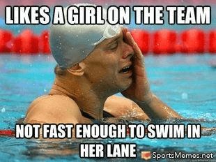 21 Swimming Memes That Perfectly Describe Swimmers | http://www.yourswimlog.com/swimming-memes-perfectly-describe-swimmers/ Swim Problems, Swimmer Memes, Swimmer Quotes, Swimming Jokes, Swimming Funny, Swimming Motivation, Swimming Memes, Swimmer Problems, Swimming World