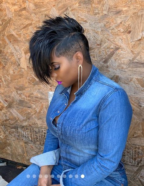 Soft Mohawk, Chocolate Locs, One Side Shaved Hairstyles, Side Shaved, Relaxed Hairstyles, Short Relaxed Hairstyles, Shaved Hair Cuts, Tapered Sides, Shaved Hair Designs