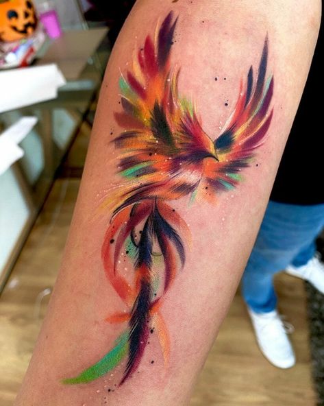 101 Best Feminine Small Phoenix Tattoo Ideas That Will Blow Your Mind! 8 Outsons Small Phoenix Tattoo, A Phoenix Tattoo, Watercolor Phoenix Tattoo, Phoenix Feather Tattoos, Phoenix Tattoo Ideas, Japanese Phoenix Tattoo, Rising Phoenix Tattoo, Phoenix Tattoo Feminine, Small Phoenix Tattoos