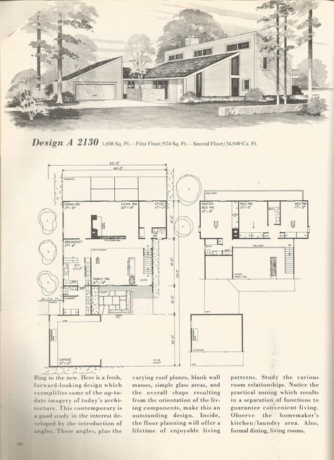 Vintage House plans, mid century homes Vintage Floorplans, Modernism Architecture, Mid Century House Plans, Vintage Floor Plans, Mid Century Modern House Plans, Vintage Homes, Modern Floor Plans, Mcm House, Vintage House Plans