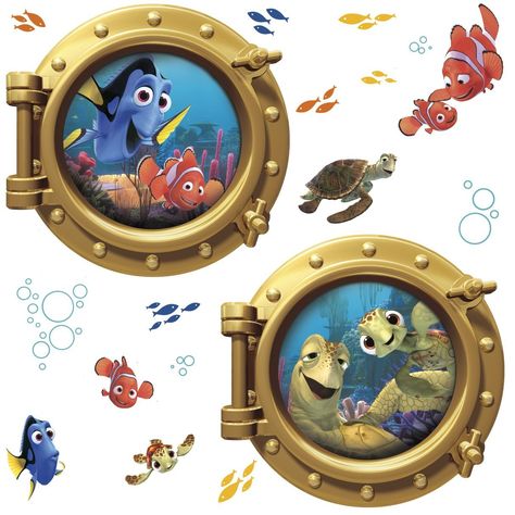 Roommates Rmk2060Gm Finding Nemo Peel And Stick Giant Wall Decals - Decorative Wall Appliques - Amazon.com $17.00 Nemo Baby, Roommate Decor, Disney Room Decor, Wall Appliques, Disney Finding Nemo, Bathroom Stickers, Disney Rooms, York Wallpaper, Creative Walls