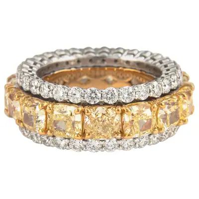 Antique Diamond Band Rings - 7,980 For Sale at 1stDibs - Page 2 Modern Eternity Band, Second Wedding, Yellow Diamonds, Diamond Eternity Band, Diamond Fashion Rings, Weight Set, Unique Diamonds, Brown Diamond, Diamond Rings Bands