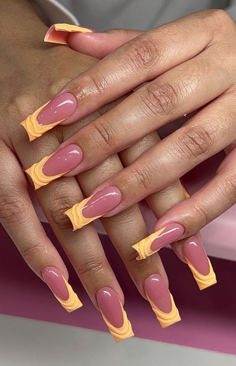 Acrylic Nails Coffin Ombre, Yellow Acrylic Nails, Ambre Nails, Beauty Hacks Nails, Acrylic Toe Nails, Wow Nails, Fantasy Nails, Long Acrylic Nail Designs, Ombre Acrylic Nails