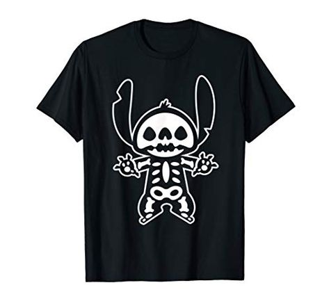 Nanny Shirts, Disney Vinyl, Disney Halloween Shirts, Stitch Halloween, Halloween Tee Shirts, Skeleton T Shirt, Scary Halloween Party, Stitch Shirt, Halloween Skeleton