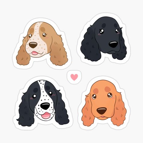 Get my art printed on awesome products. Support me at Redbubble #RBandME: https://www.redbubble.com/i/sticker/Cute-english-cocker-spaniel-dog-face-pack-by-Yaragold/153115523.EJUG5?asc=u Cocker Spaniel Cartoon, Dogs Stickers, Cocker Dog, English Spaniel, Dogs Breeds, Face Pack, Design Picture, Cocker Spaniel Dog, English Cocker